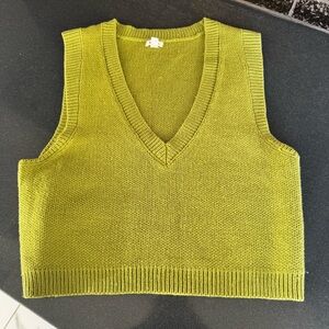 Garage Bright Green V-Neck Sweater Vest